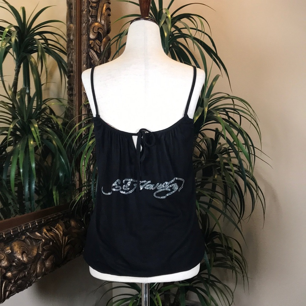 Vintage Ed Hardy Crystal Embellished Blouson Top - Picture 4 of 13